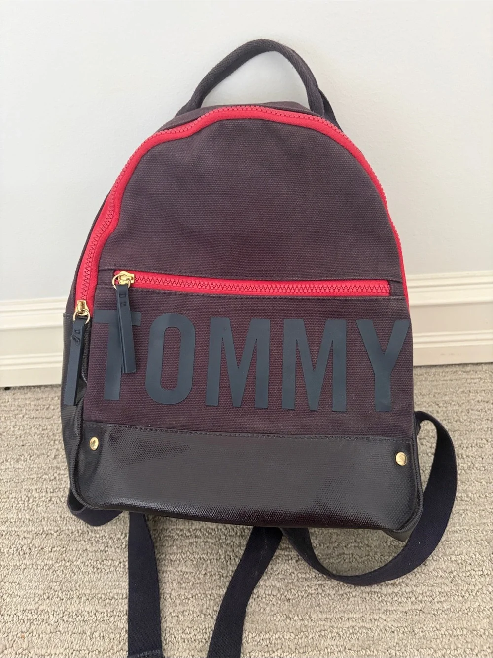 Tommy Hilfiger Navy & Red Canvas Backpack